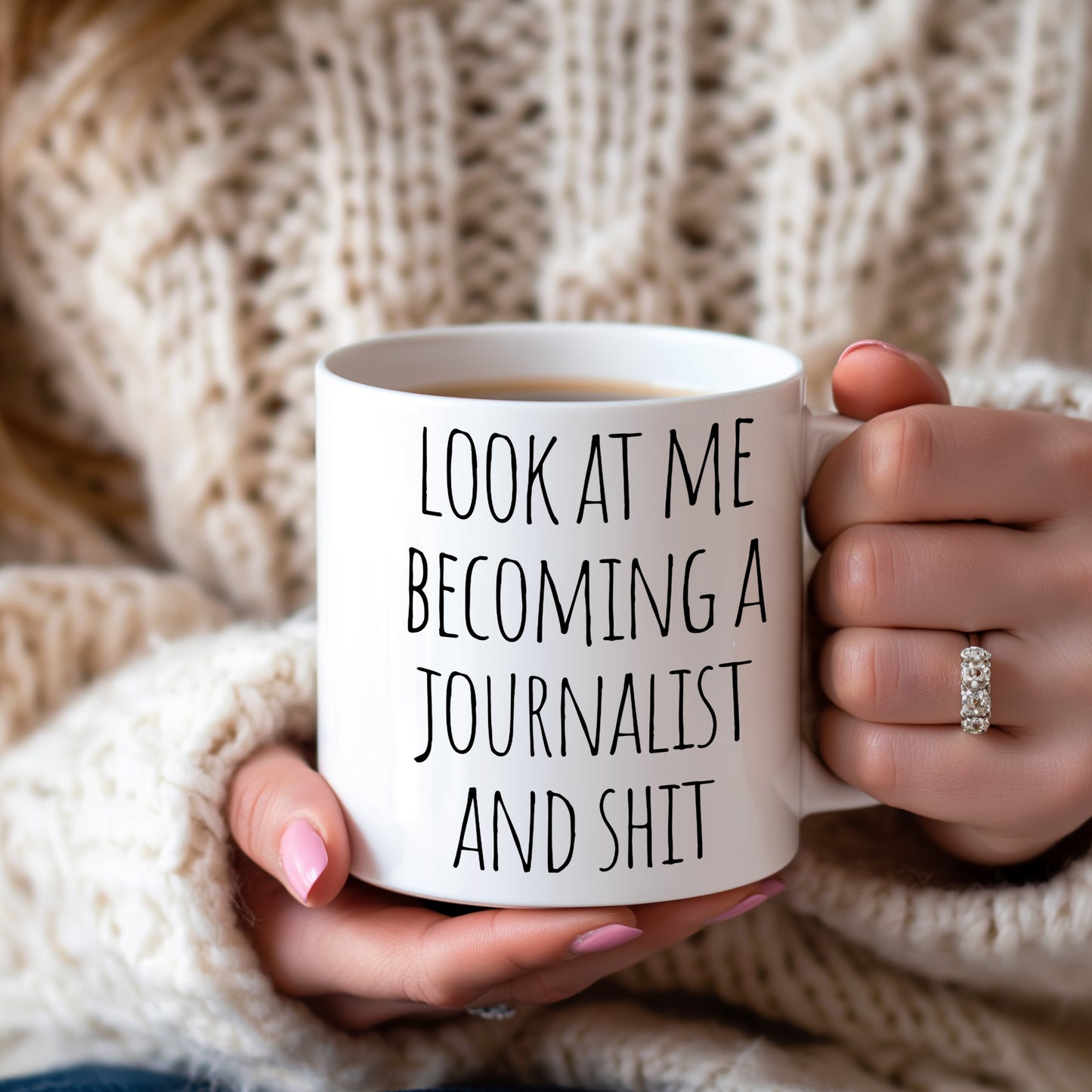 MirthfulMug™ - Look At Me Becoming A Journalist Mug | White Version