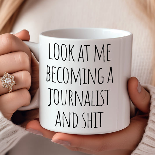 MirthfulMug™ - Look At Me Becoming A Journalist Mug | White Version